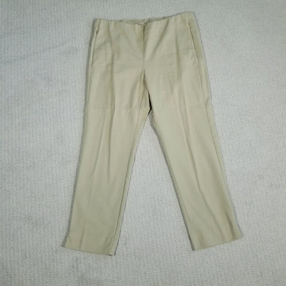 J Jill Essential Cotton Stretch Pants Womens Tan Khaki Size 16 Pull On Ankle
